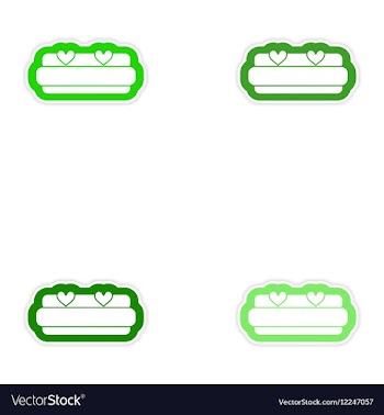 Set of paper stickers on white background bed vector image