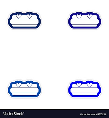 Set of paper stickers on white background bed vector image