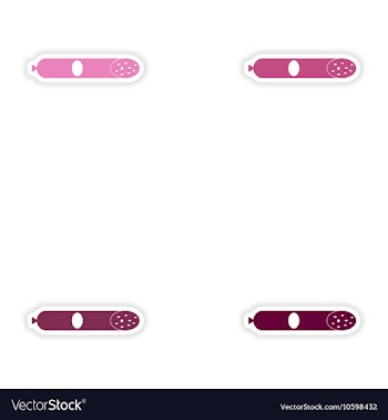 Set of paper stickers on white background beef vector image