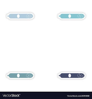 Set of paper stickers on white background beef vector image