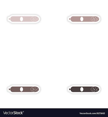 Set of paper stickers on white background beef vector image