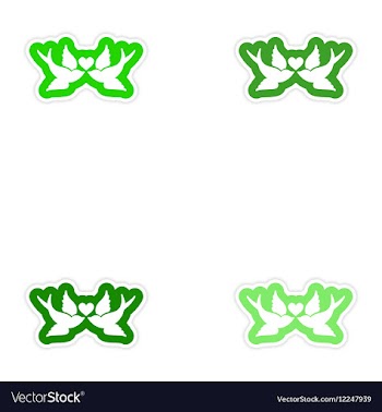 Set of paper stickers on white background birds vector image