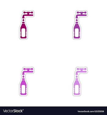 Set of paper stickers on white background bottle vector image