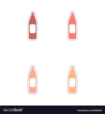 Set of paper stickers on white background bottle vector image