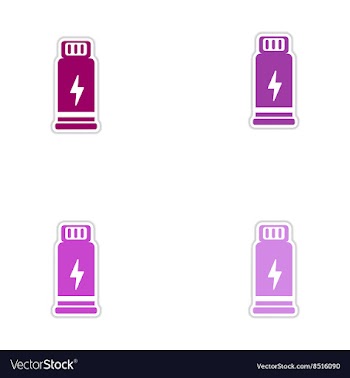 Set of paper stickers on white background Bottles vector image