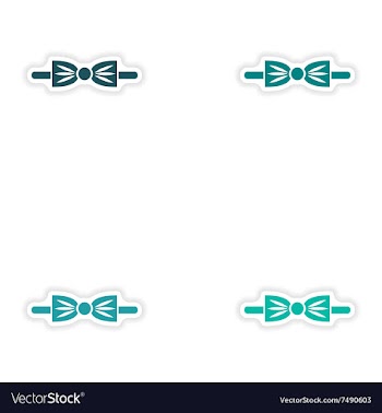Set of paper stickers on white background bow-tie vector image