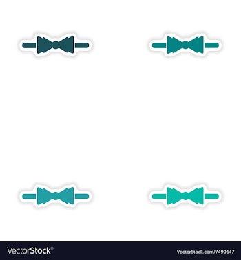 Set of paper stickers on white background bow-tie vector image