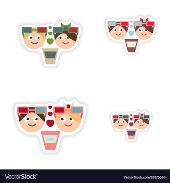 Set of paper stickers on white background boy girl vector image
