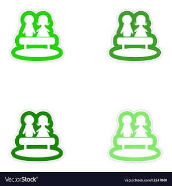 Set of paper stickers on white background boy girl vector image