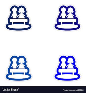 Set of paper stickers on white background boy girl vector image