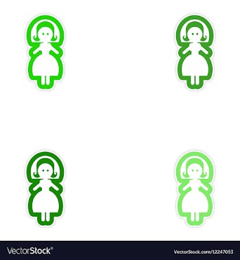 Set of paper stickers on white background bride vector image