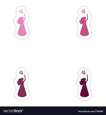 Set of paper stickers on white background bride vector image
