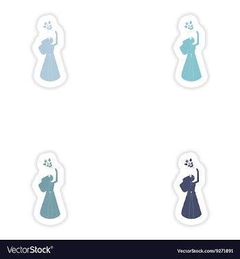 Set of paper stickers on white background bride vector image