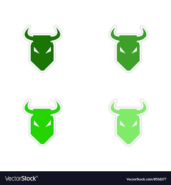 Set of paper stickers on white background bull vector image