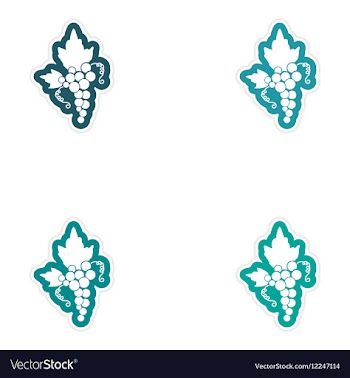 Set of paper stickers on white background bunches vector image