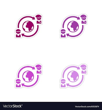 Set of paper stickers on white background Business vector image