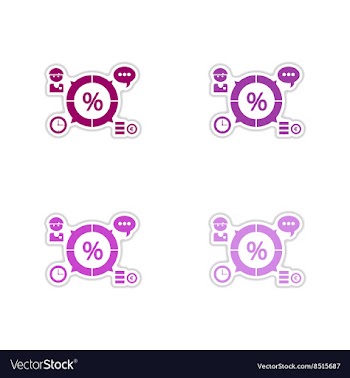 Set of paper stickers on white background business vector image