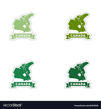 Set of paper stickers on white background Canada vector image