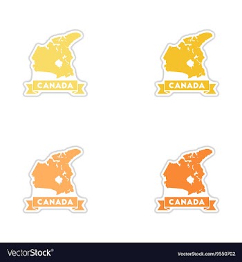 Set of paper stickers on white background Canada vector image