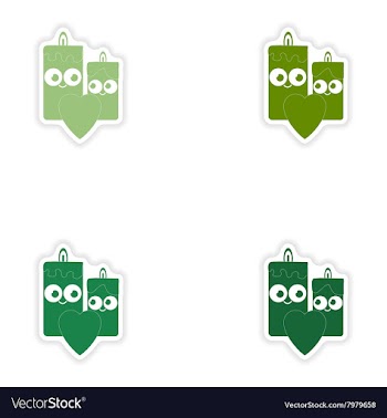 Set of paper stickers on white background candle vector image