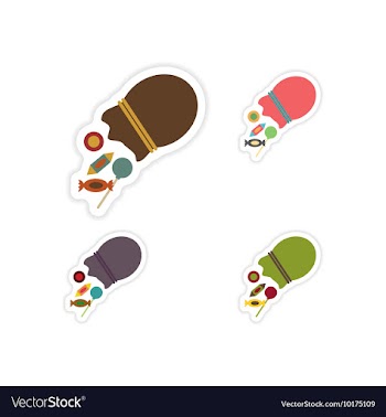Set of paper stickers on white background Candy vector image