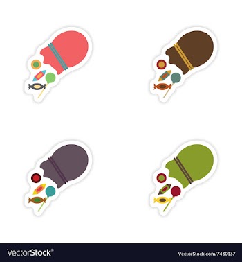 Set of paper stickers on white background Candy vector image