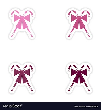 Set of paper stickers on white background candy vector image