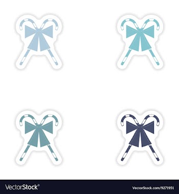 Set of paper stickers on white background candy vector image