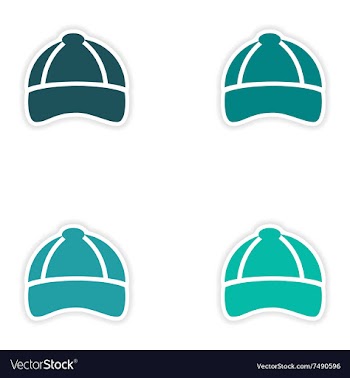 Set of paper stickers on white background cap vector image
