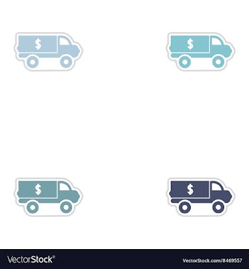Set of paper stickers on white background car vector image
