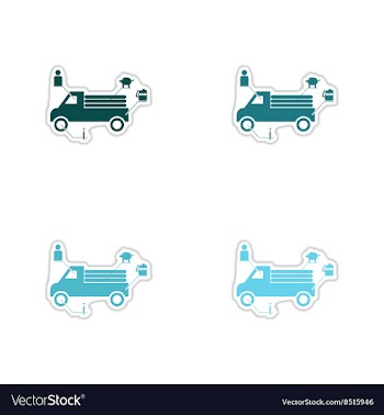Set of paper stickers on white background car vector image