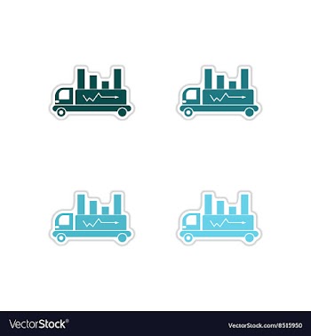 Set of paper stickers on white background car vector image