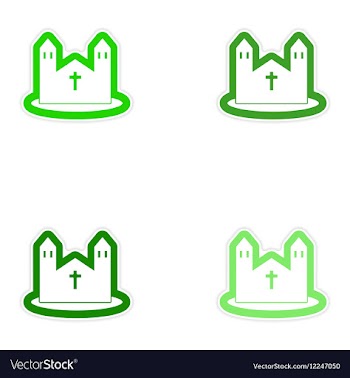 Set of paper stickers on white background Catholic vector image
