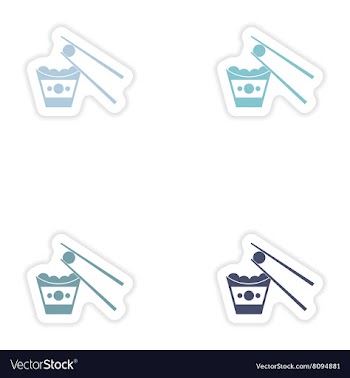 Set of paper stickers on white background cheese vector image
