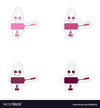 Set of paper stickers on white background cherry vector image