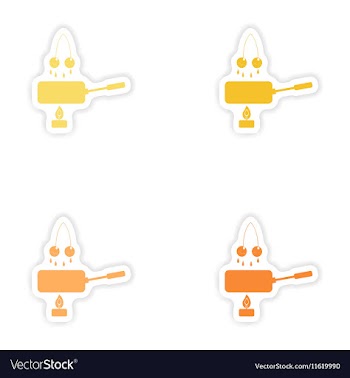 Set of paper stickers on white background cherry vector image