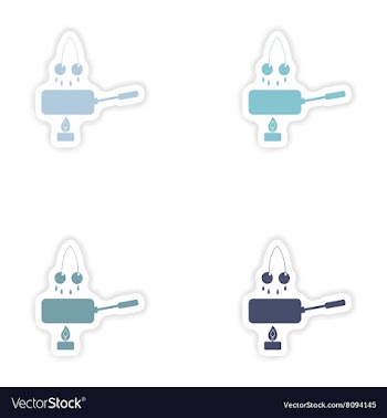 Set of paper stickers on white background cherry vector image
