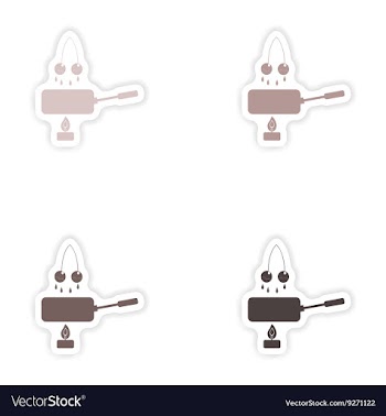 Set of paper stickers on white background cherry vector image