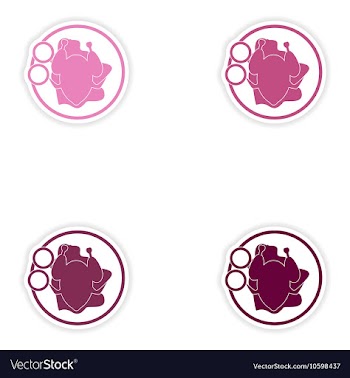 Set of paper stickers on white background chicken vector image