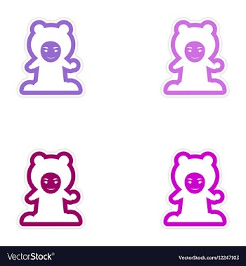 Set of paper stickers on white background child vector image