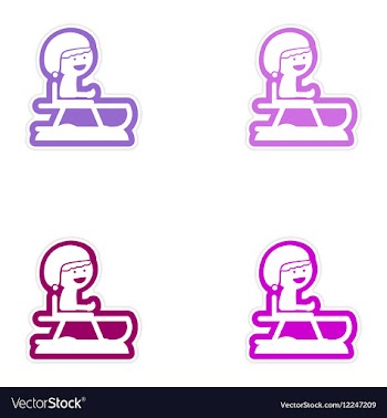 Set of paper stickers on white background child vector image