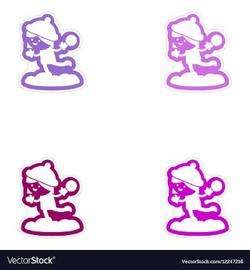 Set of paper stickers on white background child vector image