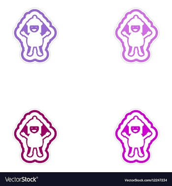 Set of paper stickers on white background child vector image