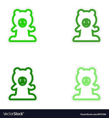 Set of paper stickers on white background child vector image