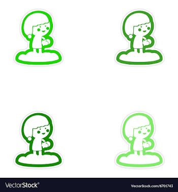 Set of paper stickers on white background child vector image
