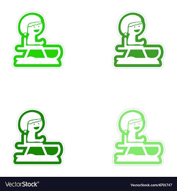 Set of paper stickers on white background child vector image