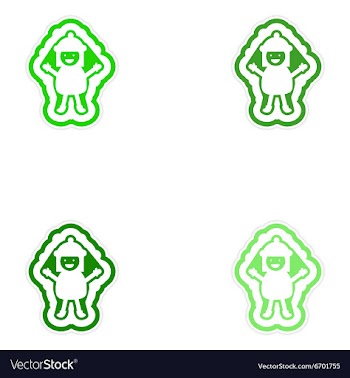Set of paper stickers on white background child vector image