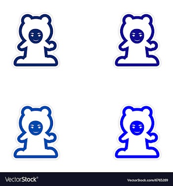 Set of paper stickers on white background child vector image