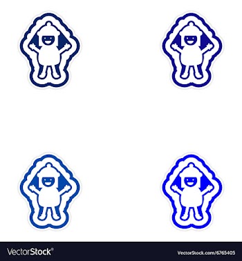 Set of paper stickers on white background child vector image