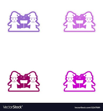 Set of paper stickers on white background children vector image